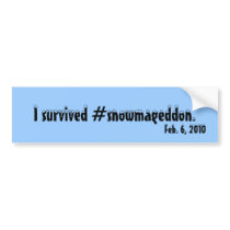 I survived #snowmageddon., Feb. 6, 2010 Bumper Stickers