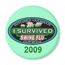 I Survived Swine Flu T shirts, Buttons, Travel Mug magnets