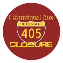 I Survived the 405 Closure Round Sticker