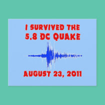 I Survived the 5.8 DC Quake! Tshirts and Gifts postcards