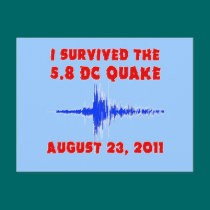 I Survived the 5.8 DC Quake! Tshirts and Gifts postcards