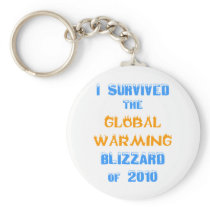 I Survived the Global Warming Blizzard of 2010 Key Chain