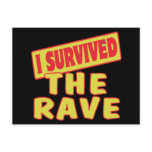 I SURVIVED THE RAVE POSTCARD