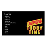 I SURVIVED TUBBY TIME BUSINESS CARD TEMPLATES