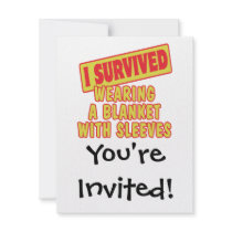 I SURVIVED WEARING BLANKET WITH SLEEVES CUSTOM ANNOUNCEMENTS
