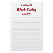 I survivied Black Friday 2009 shopping Customized Stationery
