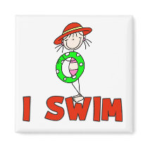 I Swim Girl Magnet by stick_figures I Swim Girl Magnet