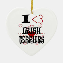 I terrieres irlandeses del corazón adorno de navidad