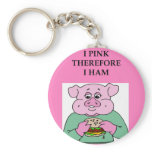 i think therefore i am ham joke key chains