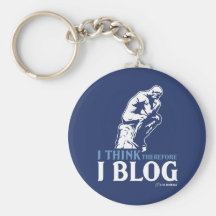 I Think, Therefore I Blog Keychains