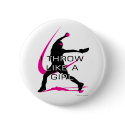 I Throw like a Girl Pink Softball buttons by DT_Studios I Throw like a Girl Pink Softball buttons