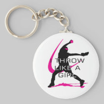 I Throw like a Girl Pink Softball keychains