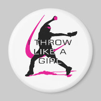 I Throw like a Girl Pink Softball magnets