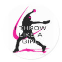 I Throw like a Girl Pink Softball stickers by DT_Studios I Throw like a Girl Pink Softball stickers