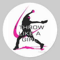 I Throw like a Girl Pink Softball stickers