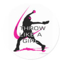 I Throw like a Girl Pink Softball stickers by DT_Studios I Throw like a Girl Pink Softball stickers