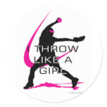 I Throw like a Girl Pink Softball stickers