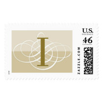 I Two Toned Classic Wedding Monogram Postage Stamp