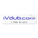 i Vdub do you? Bumper Sticker - Blue Letters bumper stickers