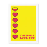 I virtually love you digital hearts postcards