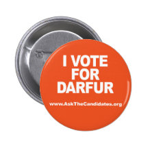 I Vote For Darfur Button