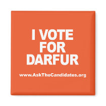 I Vote For Darfur Magnet by Ask_The_Candidates I Vote For Darfur Magnet