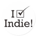 I Vote Indie stickers