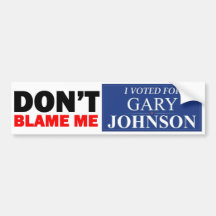 I voted for GARY JOHNSON Bumper Stickers