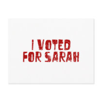 I Voted For Sarah Postcard