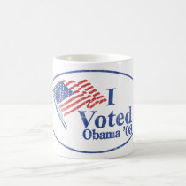 I Voted Obama Sticker Mug