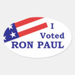 I Voted Ron Paul Oval Sticker (4 stickers)