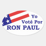 I Voted Ron Paul Oval Sticker Spanish (4 stickers)