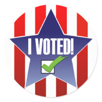 I Voted! Round Stickers
