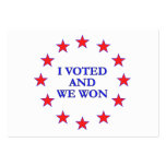 I Voted We Won Business Card Template