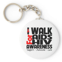 I Walk For AIDS HIV Awareness Keychain