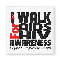 I Walk For AIDS HIV Awareness Refrigerator Magnets