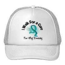 I Walk For My Daddy - Teal Ribbon Hats