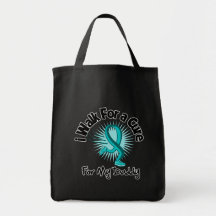 I Walk For My Daddy - Teal Ribbon Tote Bag