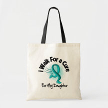 I Walk For My Daughter - Teal Ribbon Bags