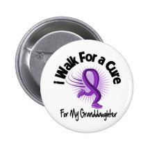 I Walk For My Granddaughter - Purple Ribbon Button