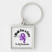 I Walk For My Grandmother - Purple Ribbon Keychain