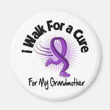 I Walk For My Grandmother - Purple Ribbon Refrigerator Magnet