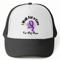I Walk For My Mom - Purple Ribbon Trucker Hats