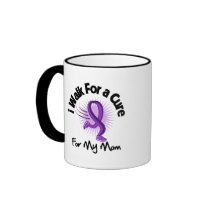 I Walk For My Mom - Purple Ribbon Mugs