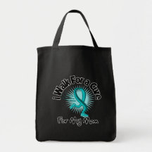 I Walk For My Mom - Teal Ribbon Bags