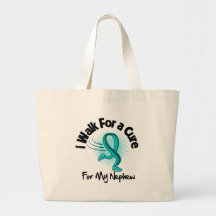 I Walk For My Nephew - Teal Ribbon Bag