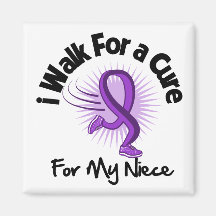 I Walk For My Niece - Purple Ribbon Refrigerator Magnet