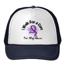 I Walk For My Niece - Purple Ribbon Mesh Hat