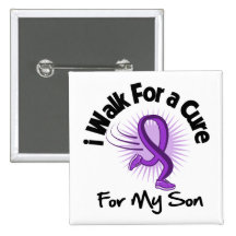 I Walk For My Son - Purple Ribbon Pins