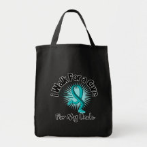 I Walk For My Uncle - Teal Ribbon Bag